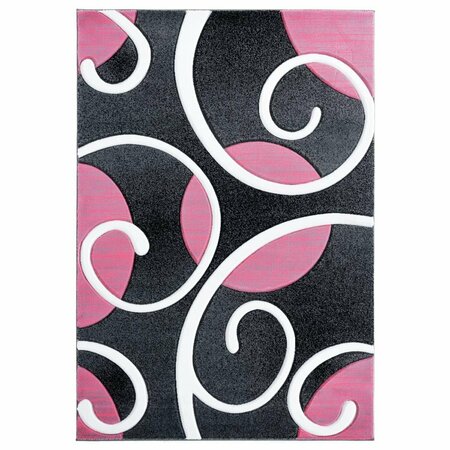 UNITED WEAVERS OF AMERICA 7 ft. 10 in. x 10 ft. 6 in. Bristol Riley Pink Rectangle Area Rug 2050 10386 912